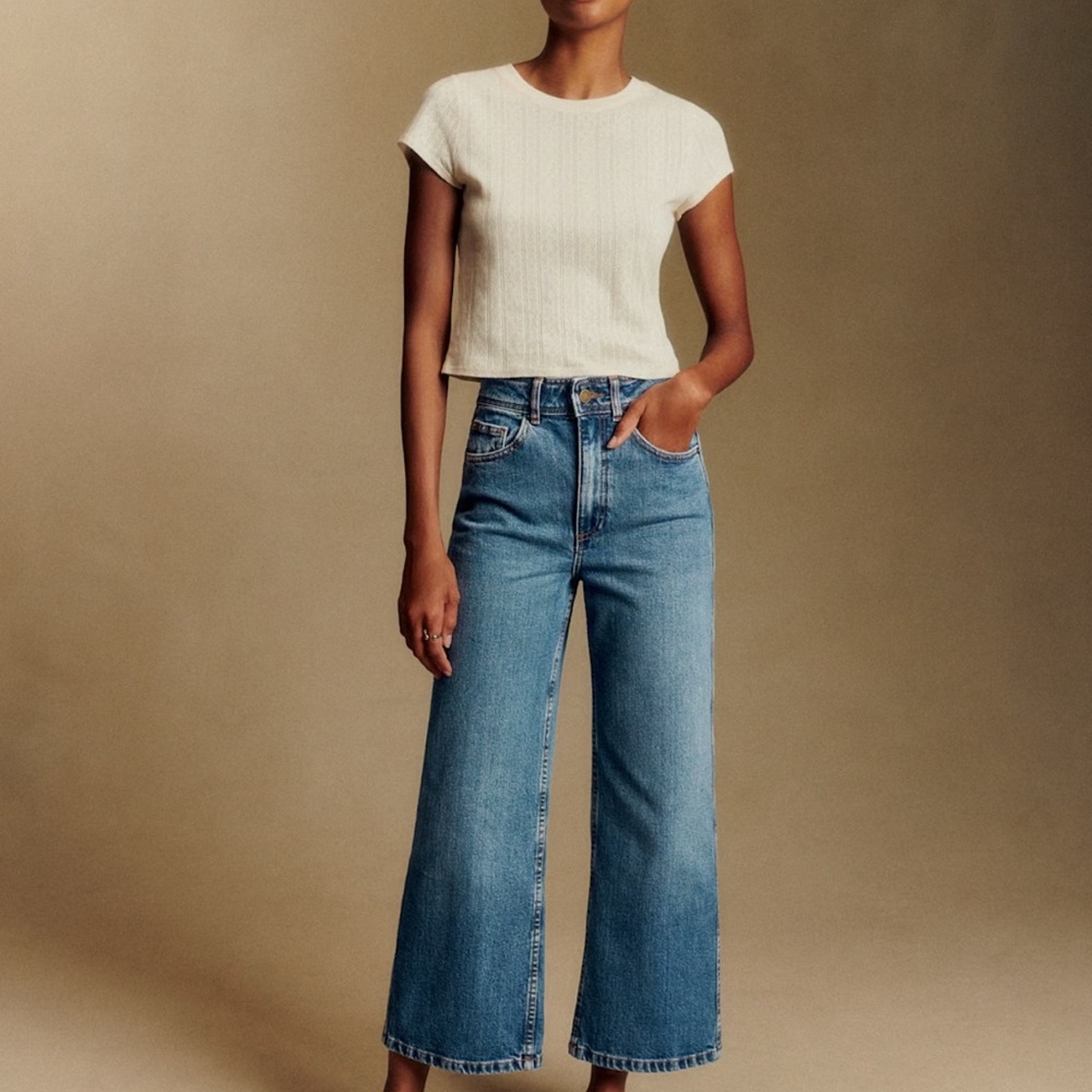 Sézane Le Crop Jeans in Denim Blue, Size: 42, NWT